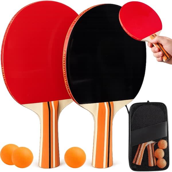 Pingisracket set 2 st med bollar fodral