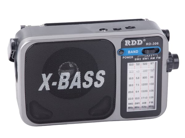 Radio portabel batteridriven FM AM grå