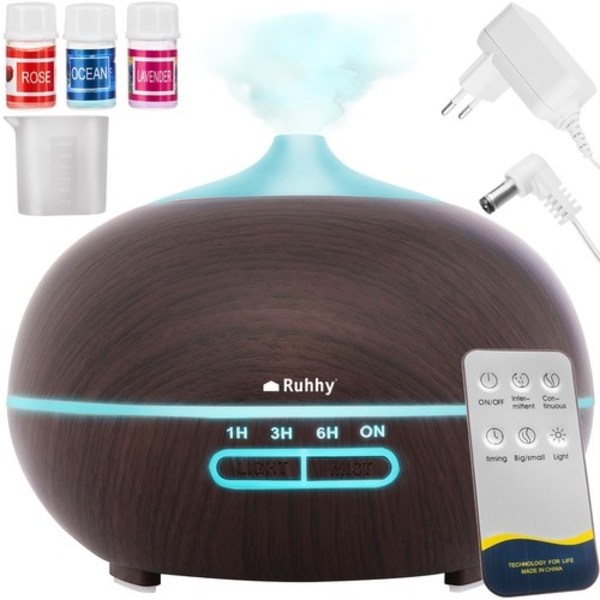 Elektrisk Aromalampe / Duftspreder - Sprer Eteriske Oljer Dark brown