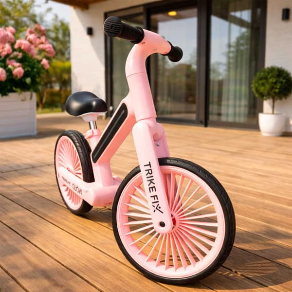 Balanscykel med LED för barn - Springcykel Pink