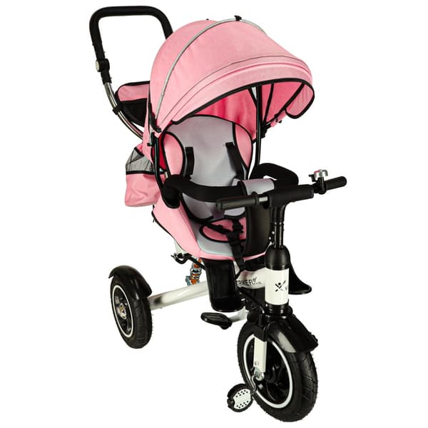 Barnvagn Trehjuling med Solskydd Pink