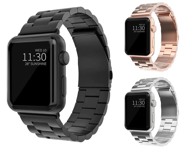 Stålreim til Apple Watch Series 1–11 & SE - 42/44/45/46 mm Silver