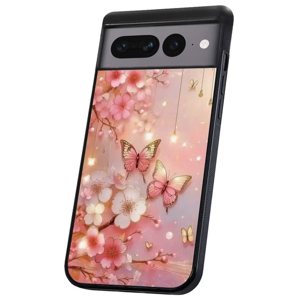 Google Pixel 7 Pro - Deksel/Mobildeksel Flowers & Butterflies