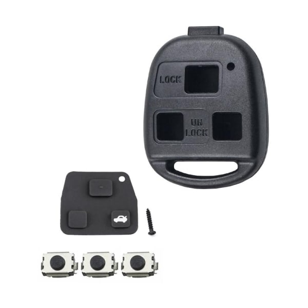 Nøkkeldeksel / Bilnøkkel Deksel for Toyota med 2 eller 3 knapper Black 3 knappar kit