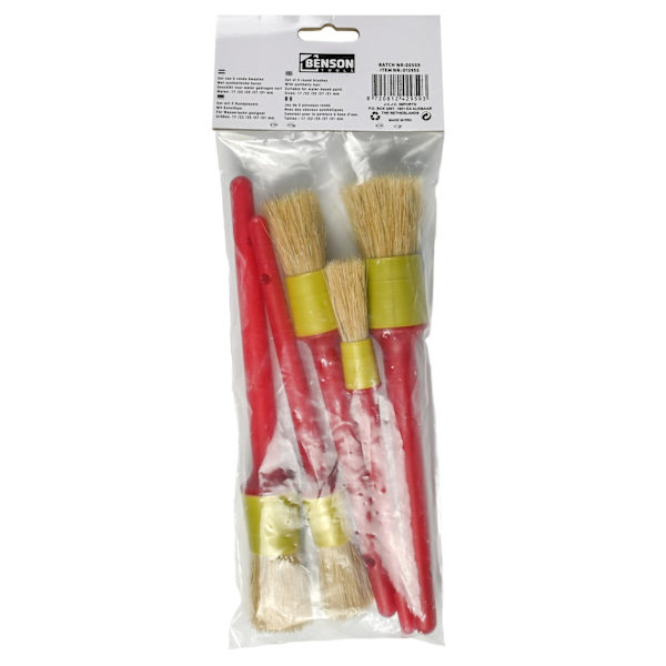 Penselset syntet 5-pack rund
