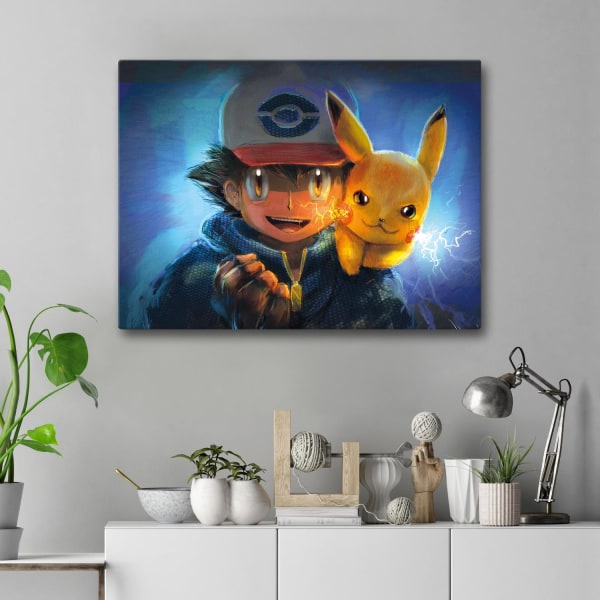 Lerretsbilde / Bilde - Pokemon - 40x30 cm - Lerret Multicolor