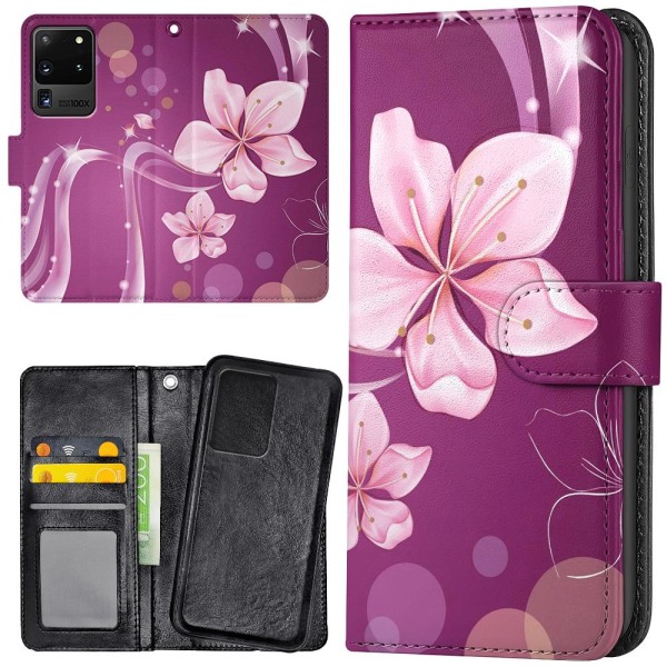 Samsung Galaxy S20 Ultra - Mobilcover/Etui Cover Hvid Blomst