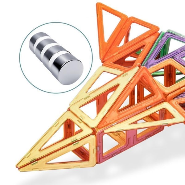 Magnetic Tiles - 40 Delar Magnetiska Byggklossar - Bygg Magneter multifärg