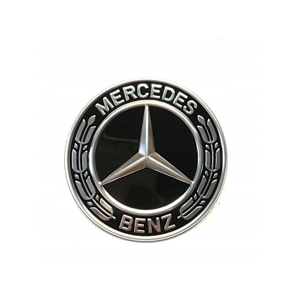 4-Pack - Mercedes-Benz Centrumkåpor / Hjulnav Emblem - Bil 75mm BENZ Svart