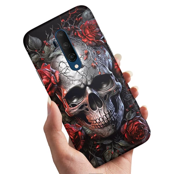 Skal / Mobilskal till OnePlus 7T Pro - Skull Roses
