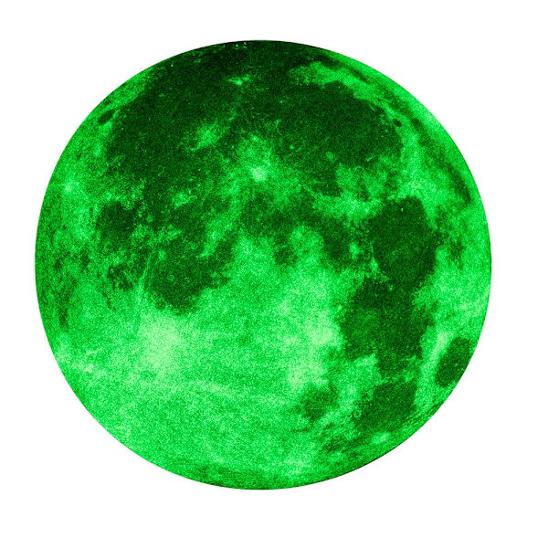 Glowing Moon Sticker, Glow in the Dark, Grey