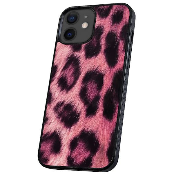 iPhone 12 Mini - Deksel/Mobildeksel Pink Leopard