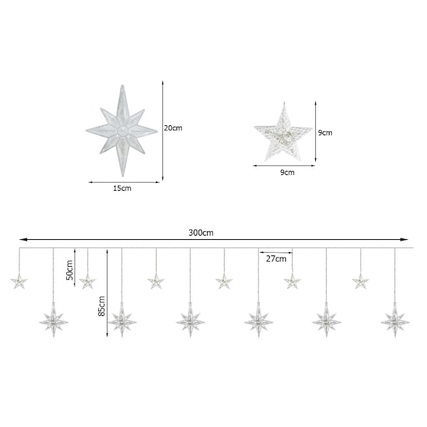 Julstjärnor LED Slinga - Girlang White