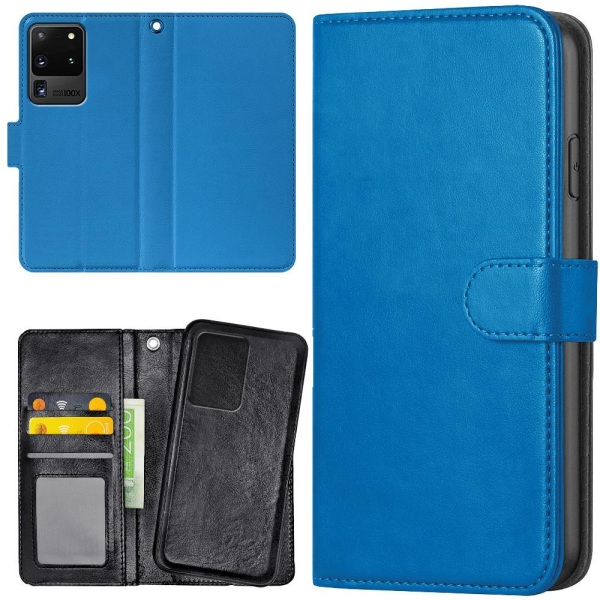 Samsung Galaxy S20 Ultra - Plånboksfodral/Skal Blå Blå