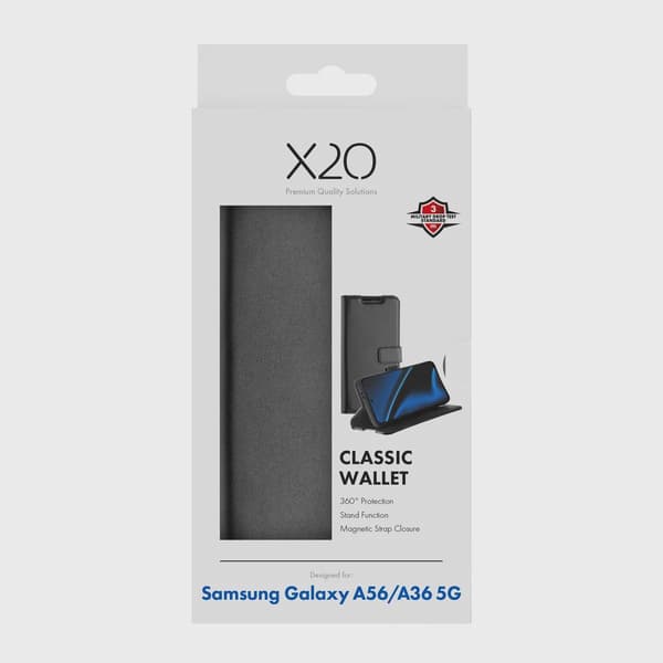 X2O Classic Wallet Plånboksfodral Samsung Galaxy A56/A36 5G Svart