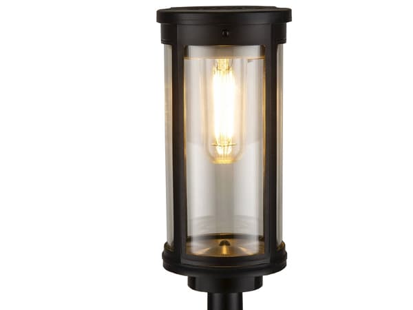 Solcellslampa LED stolpe varmvit