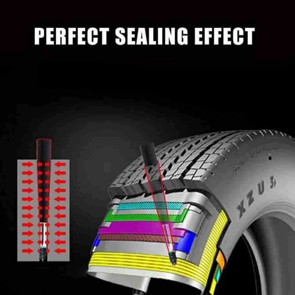 10-Pack - Reparasjon av punktering bildekk - Velg størrelse Black S
