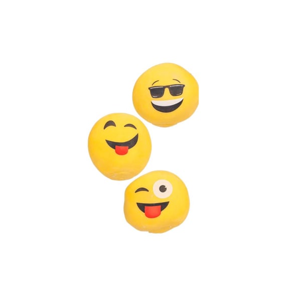 3-Pack - Stressboll / Klämboll - Emoji / Smiley - 6 cm Gul