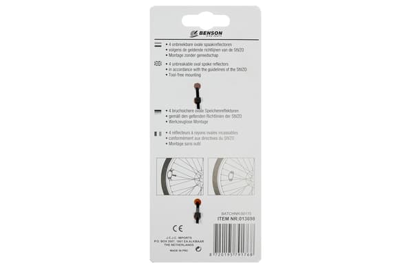 Cykelreflex-set K-märkta 4-pack