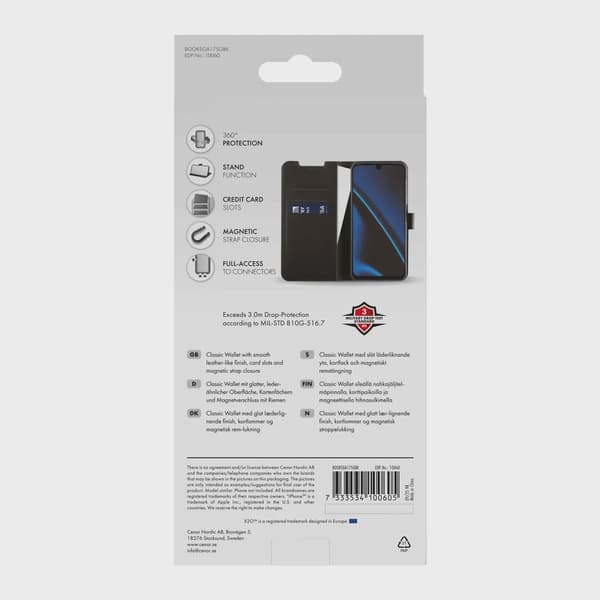 X2O Classic Wallet Plånboksfodral Samsung Galaxy A18/A17 Svart