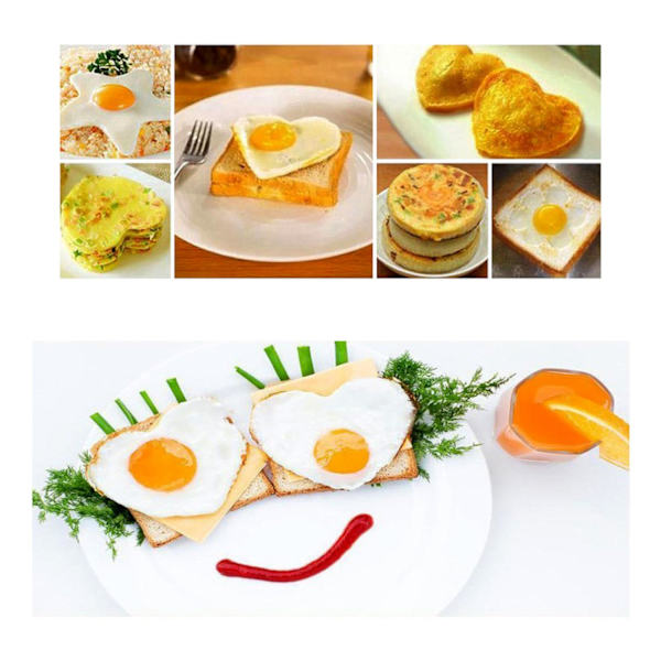 2-Pak - Eggform / Form til Egg Silver Hjärta 