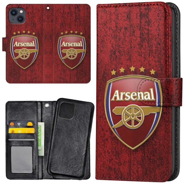 iPhone 13 - Plånboksfodral/Skal Arsenal multifärg