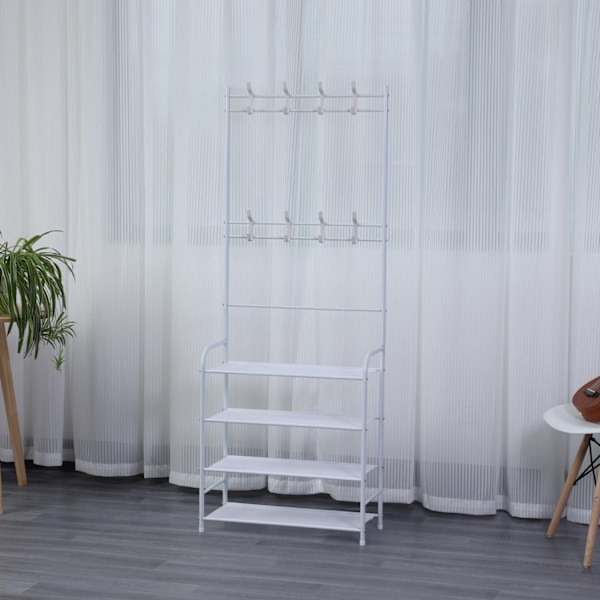 Klädställning med Skoförvaring / Klädhängare - Välj storlek 60x155cm