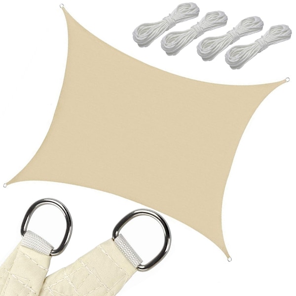 Solsegel / Segelduk - Vattentät - 4x3 m Beige