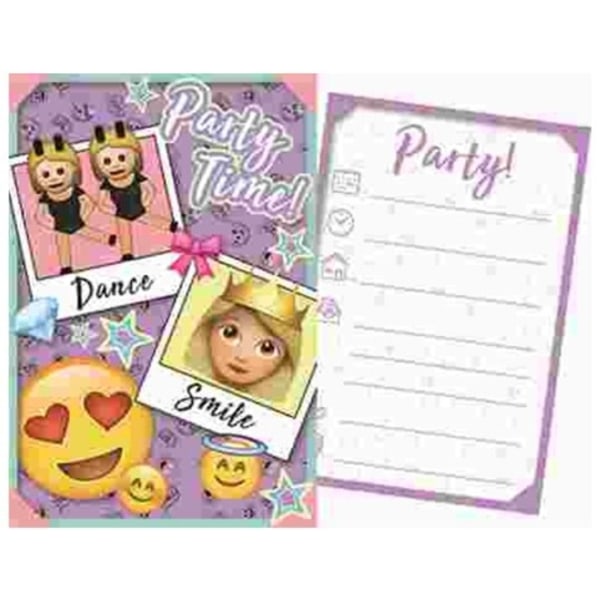 Lila Emoji Parteinbjudan