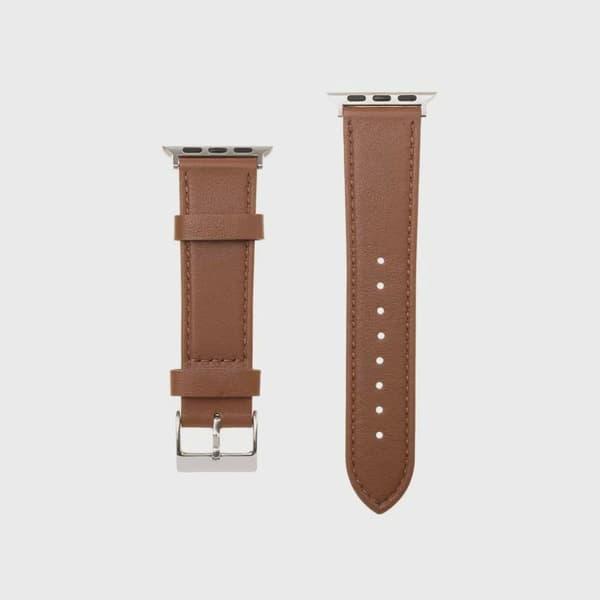 FIXED Äkta läderrem för Apple Watch 42/44/45/49mm Brun