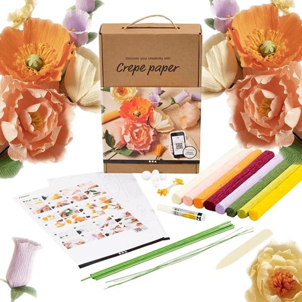 8-Pack DIY Kit Kräppapper - Pyssel Multicolor