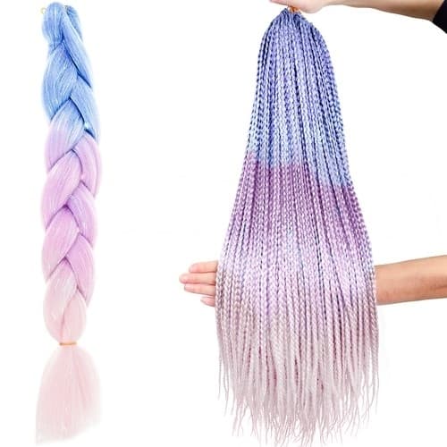 Jumbo Braid / Løshår Hårfletning - 60 cm Pastell Ombre