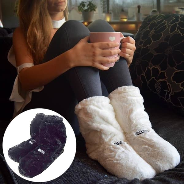 Värmetofflor / Tofflor - Värmer upp Fötter - Innetofflor / Boots Vit