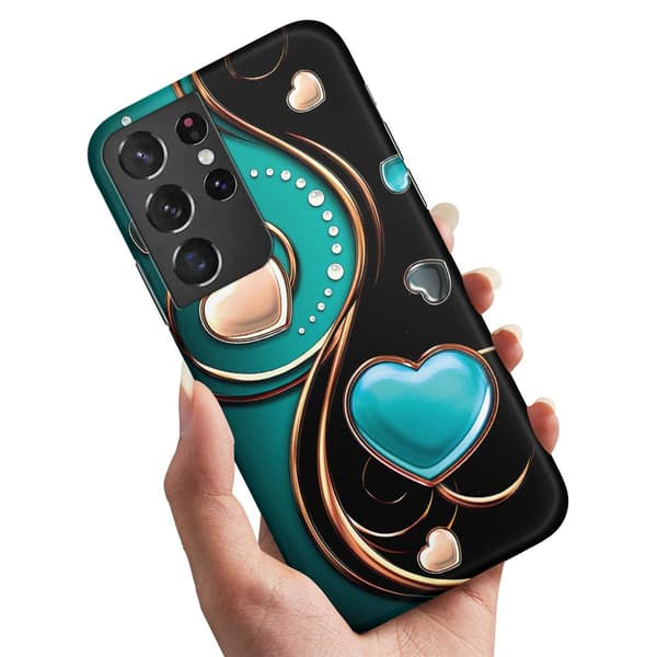 Deksel / Mobildeksel til Samsung Galaxy S21 Ultra - Hjerter