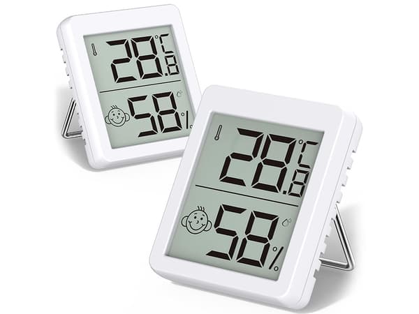 Digital termometer mini väderstation rumshygrometer batterimagnet White