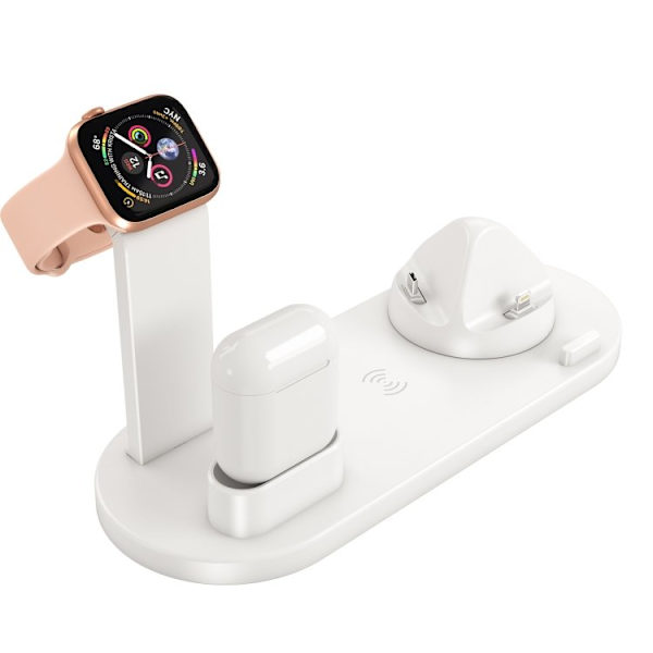 Ladestation til mobil, Apple Watch & AirPods - Induktion White