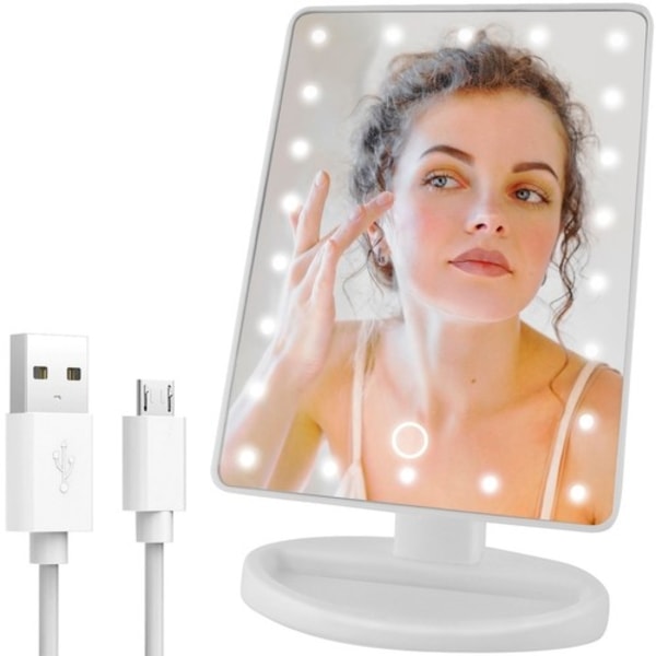 Make-up spejl med LED - Spejl til Make-up White