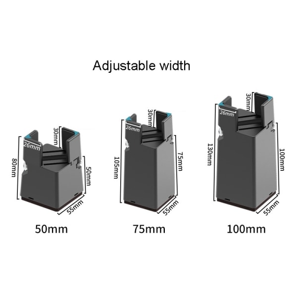 4-pak Møbelforhøjere - Hæver dine møbler Black Svart 50mm