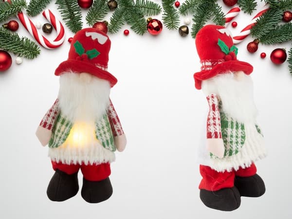LED-tomte 30 cm - Belyst juldekoration