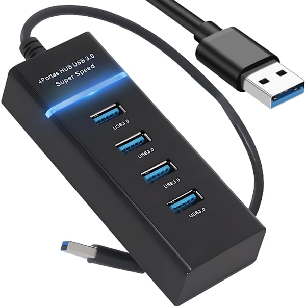 USB 3.0-Hubb - 4-Portar Svart