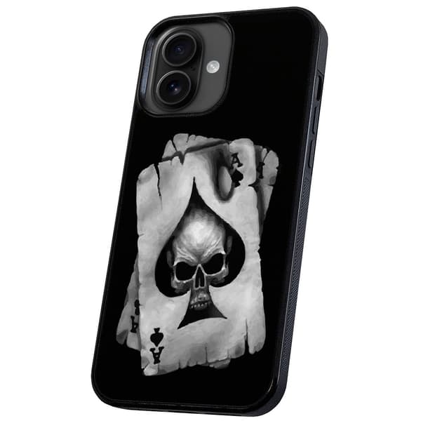 iPhone 16 - Deksel/Mobildeksel Dødningehode Kortstokk