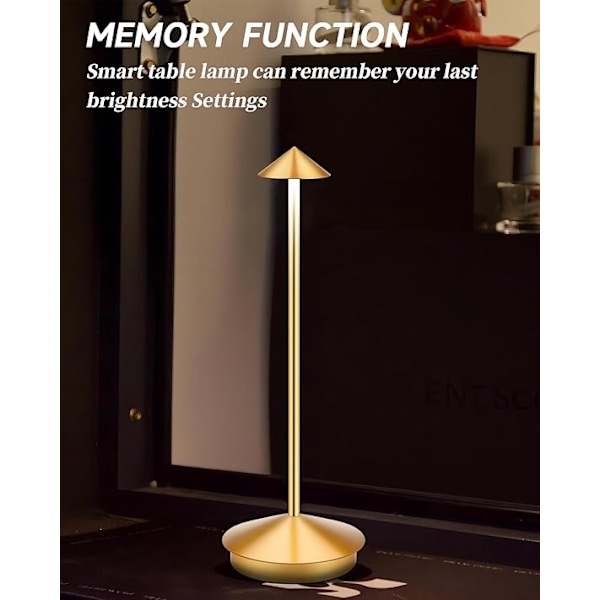 Bordslampa / Skrivbordslampa - Trådlös LED-lampa Guld