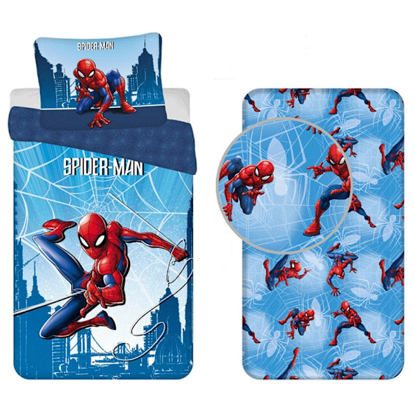 Spiderman Guardians Skyline Sängset med Påslakan