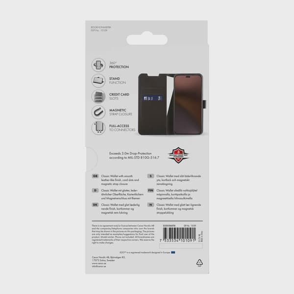 X2O Classic Wallet Plånboksfodral Honor Magic8 Pro Svart