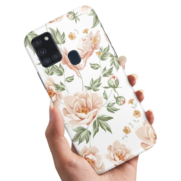 Samsung Galaxy A21s - Cover/Mobilcover Blomstermønster