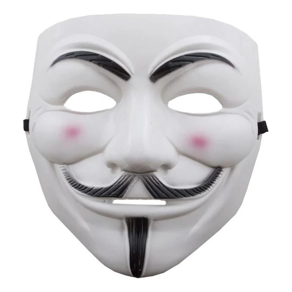 3-kpl Anonymous Naamio - Guy Fawkes / V for Vendetta White