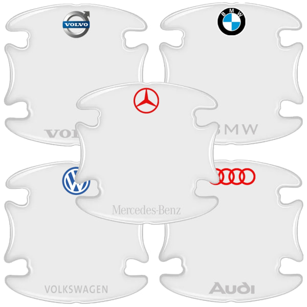 4-Pack - Ridsebeskyttelse Dørhåndtag Bil - Beskyttelsesfilm Transparent Mercedes
