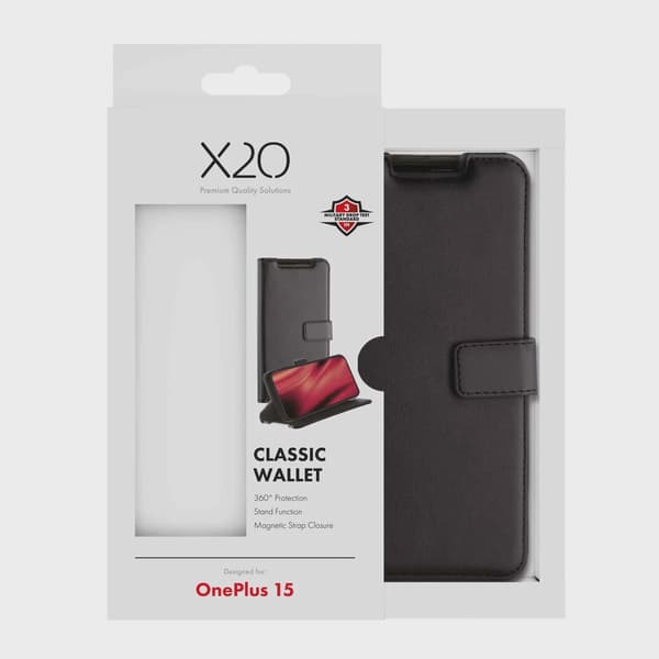 X2O Classic Wallet Plånboksfodral OnePlus 15 Svart