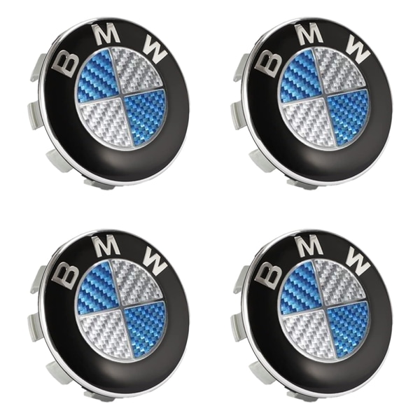 4-Kpl - BMW Keskimerkki - Auto 68mm - Carbon 