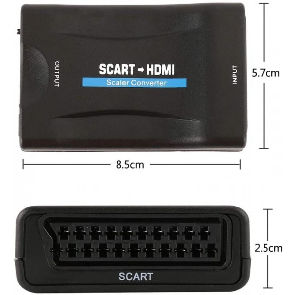 SCART till HDMI Omvandlare 1080p - Adapter Svart